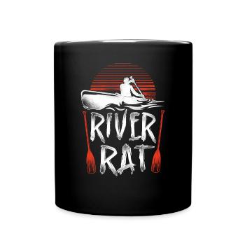 Canoe Canoeing Vintage Retro River - Tasse einfarbig - Schwarz - Vorne