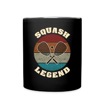 Cool Retro Crossing Rackets Squash Legend Squash - Full Colour Mug - black - Front