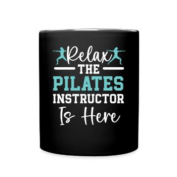 Détendez-vous L’instructeur de Pilates est ici entraînement - Mug uni - noir - Devant