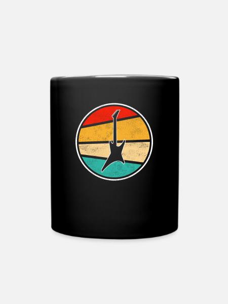 E Guitar Retro - Full Colour Mug - black