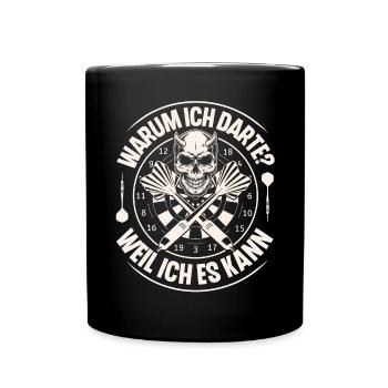 Dart Darten Darts - Tasse einfarbig - Schwarz - Vorne
