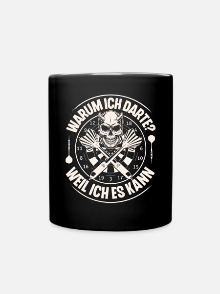 Dart Darten Darts - Tasse einfarbig - Schwarz