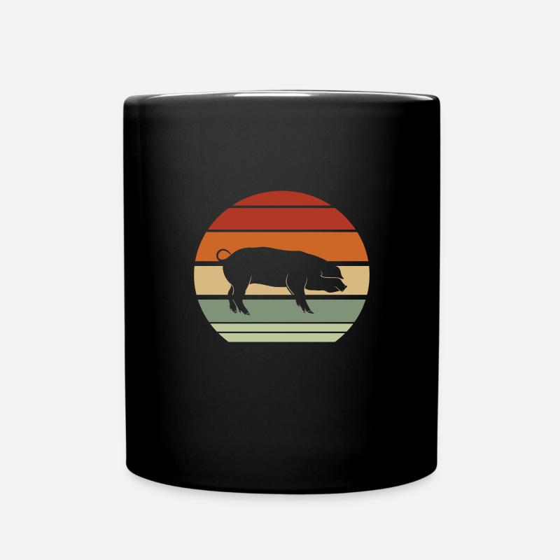 Schwein - Tasse einfarbig - Schwarz