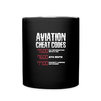 Pilot Flugzeug Fliegen Flieger Geschenk - Tasse einfarbig - Schwarz - Vorne