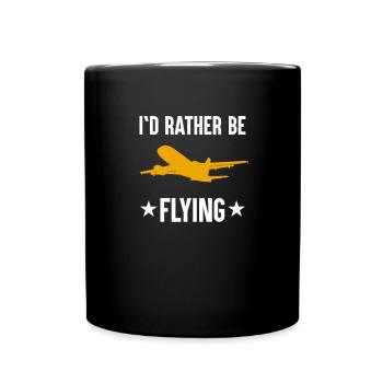 Flying Pilot Airplane Saying - Full Colour Mug - black - Front