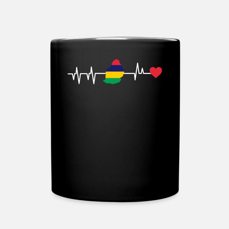 Mauritius Heartbeat Mauritius Gift - Full Colour Mug - black