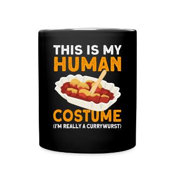 Currywurst Edible Sausage Gift - Full Colour Mug - black - Front