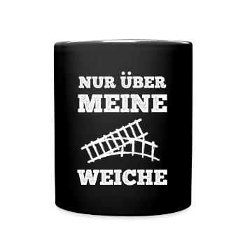 Eisenbahn Lokführer Modellbau Zugführer Lokomotive - Tasse einfarbig - Schwarz - Vorne