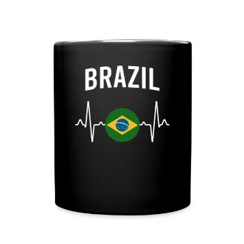 Brasilien Herzschlag - Tasse einfarbig - Schwarz - Vorne