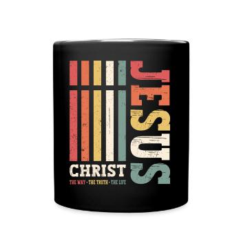 Jesus Christus Shirt Bibelvers Ich bin der Weg - Tasse einfarbig - Schwarz - Vorne