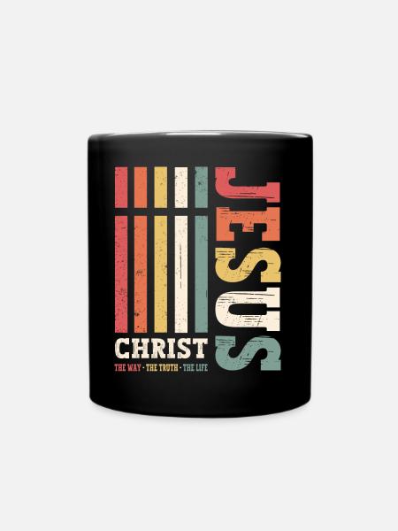 Jésus-Christ Chemise Verset de la Bible Je suis le chemin - Mug uni - noir