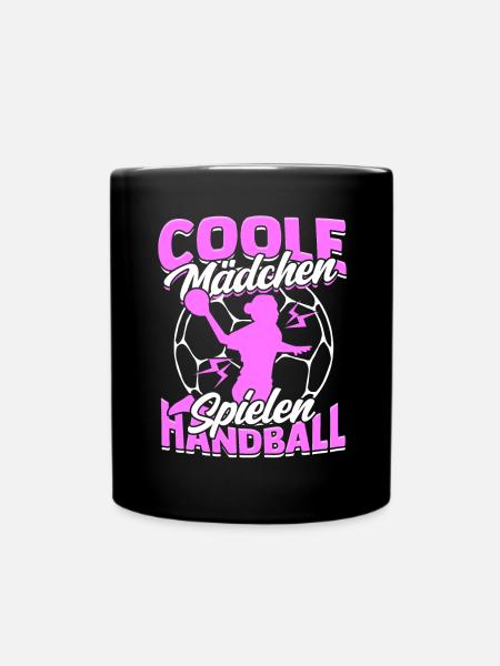 Coole Mädchen Spielen Handball Handballerin - Tasse einfarbig - Schwarz