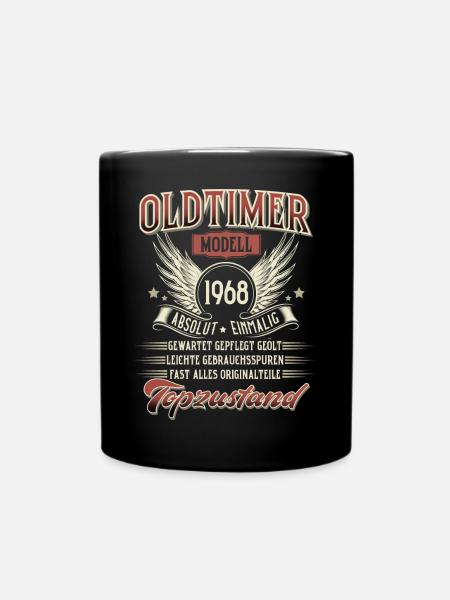 1968 Geboren Geburtstag Oldtimer - Tasse einfarbig - Schwarz