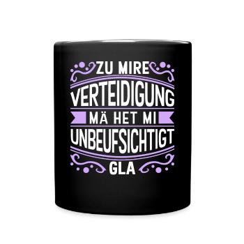 Lustig Unbeaufsichtigt Verteidigung Streich - Tasse einfarbig - Schwarz - Vorne
