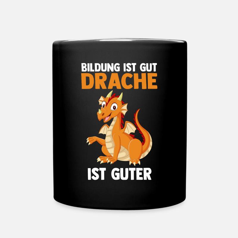 Drache Drachen - Tasse einfarbig - Schwarz