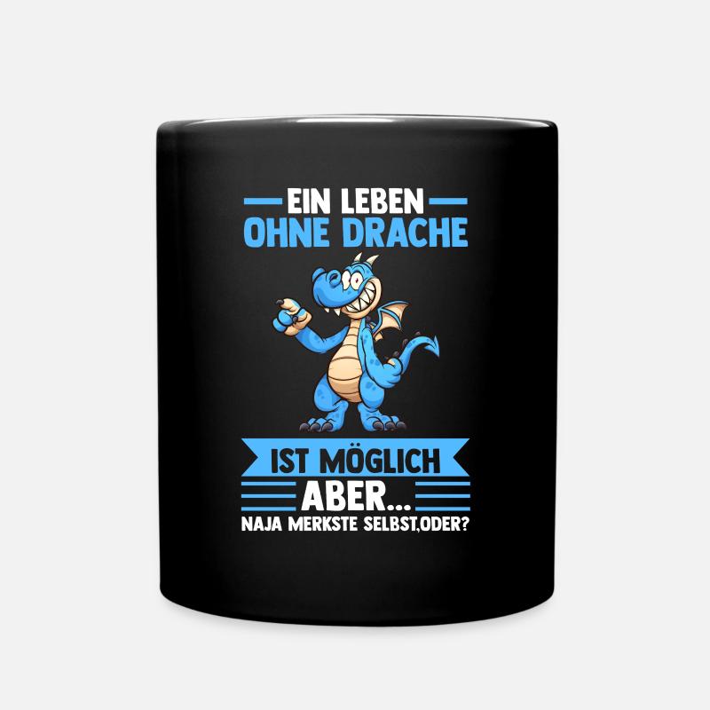Drachen - Tasse einfarbig - Schwarz