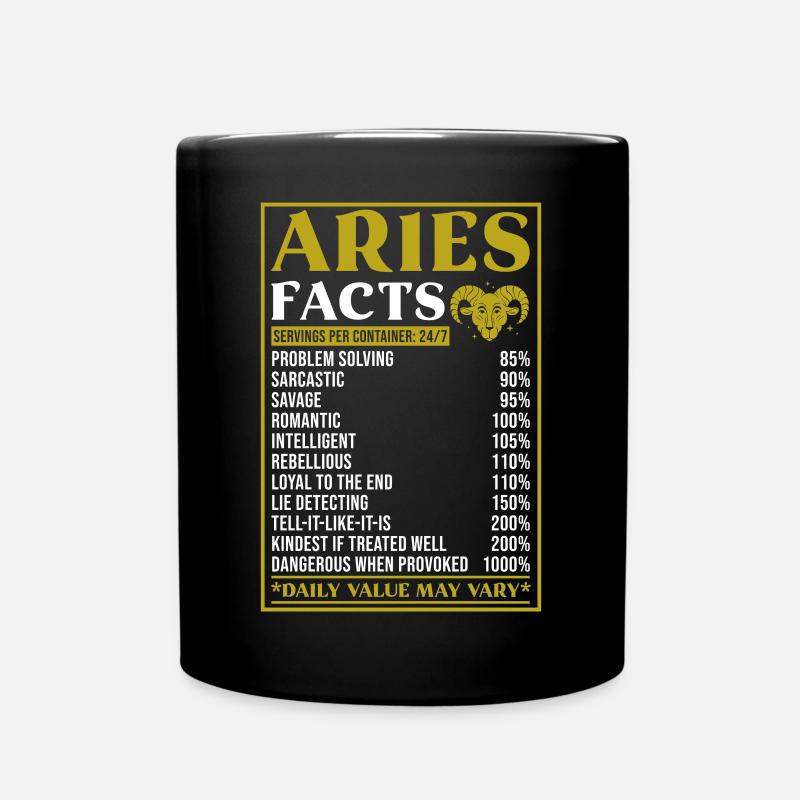 Widder Sternzeichen Geschenk Fakten - Tasse einfarbig - Schwarz