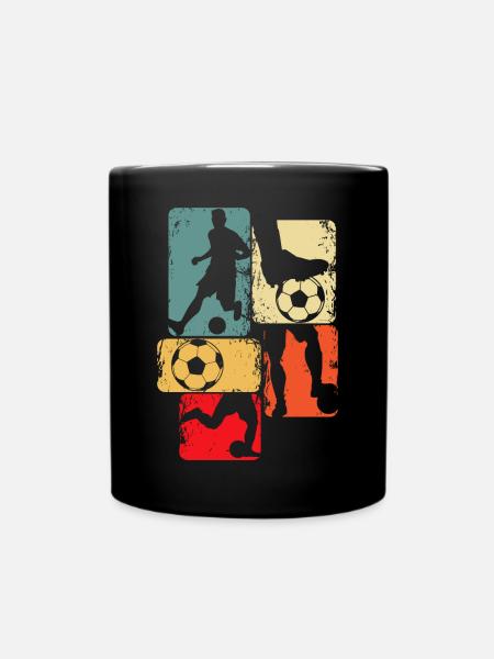 Fußball Fußballer Fußballspieler Jungen Kinder - Tasse einfarbig - Schwarz