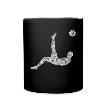 Fußball Fußballer Kinder Jungen - Tasse einfarbig - Schwarz - Vorne