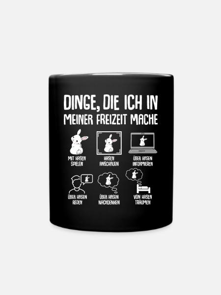 Hasen Kaninchen Hase Freizeit - Tasse einfarbig - Schwarz