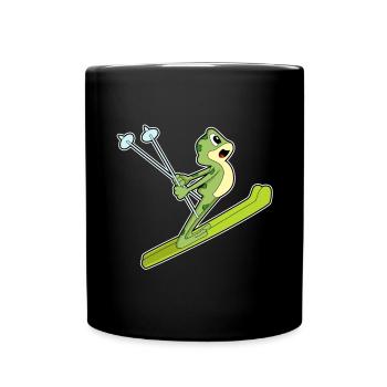 Sauteur à ski grenouille - Mug uni - noir - Devant