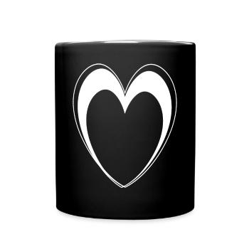 Cœur Blanc - Mug uni - noir - Devant