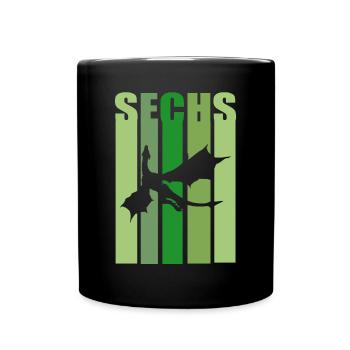 6 Jahre Drache Sechster Geburtstag Drachen - Tasse einfarbig - Schwarz - Vorne