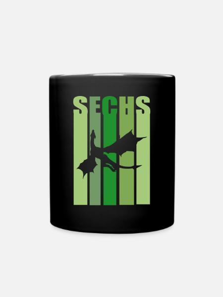 6 Jahre Drache Sechster Geburtstag Drachen - Tasse einfarbig - Schwarz