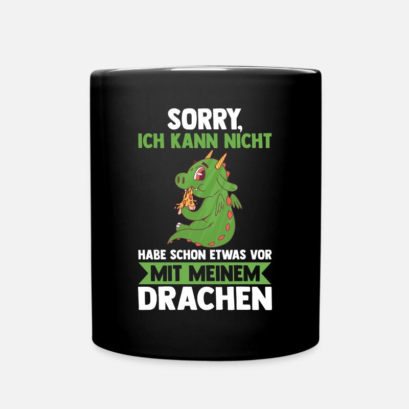 Drachen - Tasse einfarbig - Schwarz