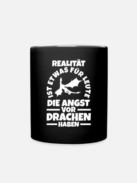 Drachen - Tasse einfarbig - Schwarz