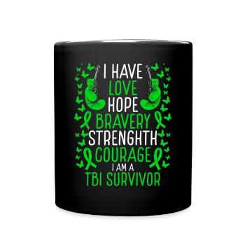 TBI Survivor Hope Traumatic Brain Injury Awareness - Tasse einfarbig - Schwarz - Vorne