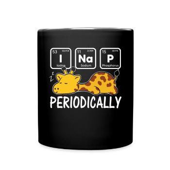 Schlafshirt Giraffe Chemie Elemente I NAP Periodic - Tasse einfarbig - Schwarz - Vorne