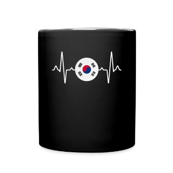 Südkorea Herzschlag - Tasse einfarbig - Schwarz - Vorne