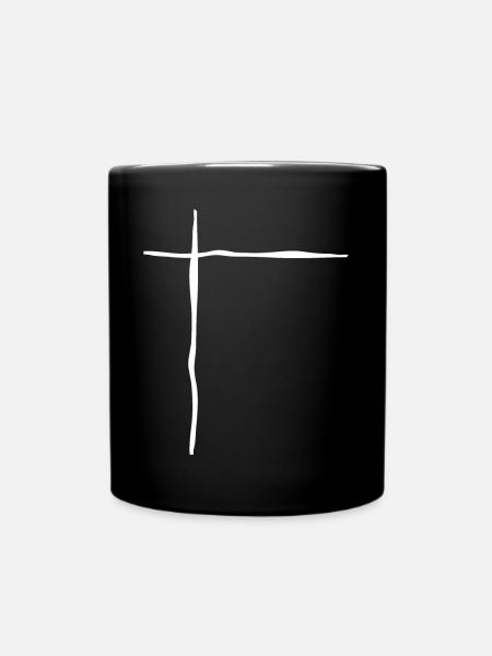Weisse Linien - Tasse einfarbig - Schwarz