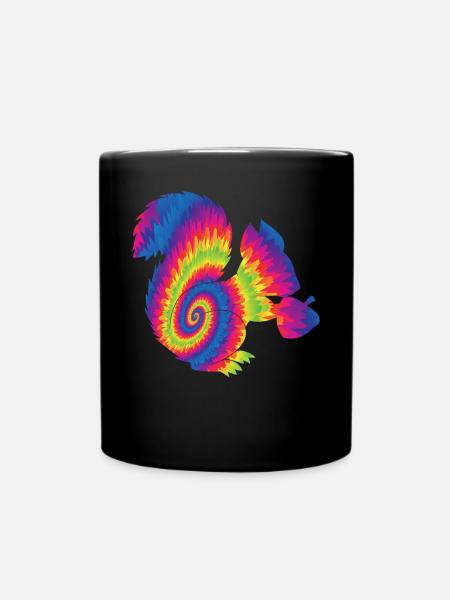 Squirrel Acorn Tie Dye - Tasse einfarbig - Schwarz