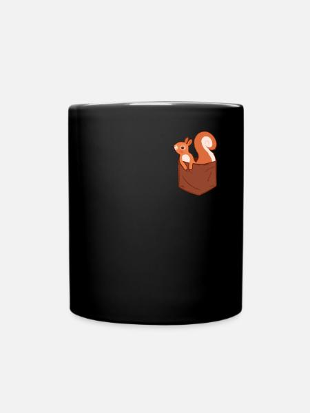 Squirrel Acorn Pocket - Tasse einfarbig - Schwarz