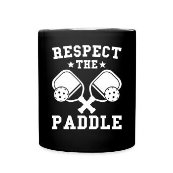 Pickleball Respsect the Paddle - Tasse einfarbig - Schwarz - Vorne
