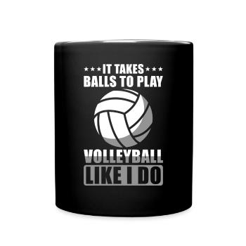 Volleyball Spruch lustig - Tasse einfarbig - Schwarz - Vorne
