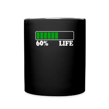 60th Birthday 60% Life 60 Years of Life Loading Beam - Full Colour Mug - black - Front