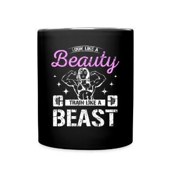Ressemblez à une beauté, entraînez-vous comme une bête - Mug uni - noir - Devant