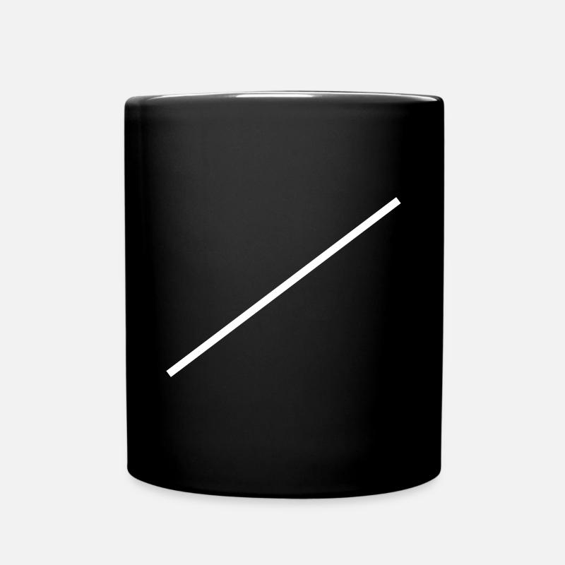 Weisse Linie Diagonal - Tasse einfarbig - Schwarz