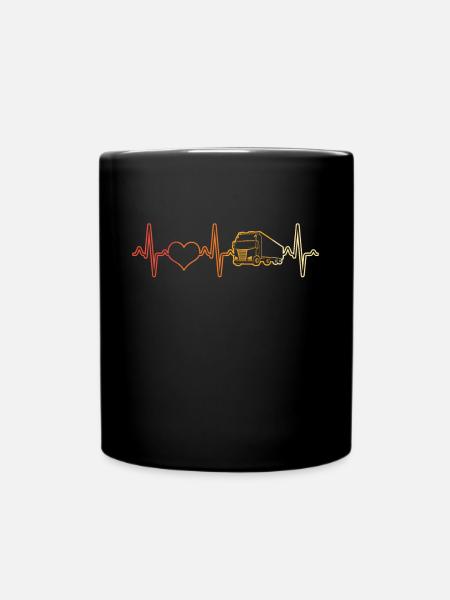 Camion Heartbeat Rétro - Mug uni - noir