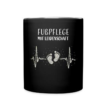 Fußpflege Fußpflegerin Podologe Pediküre - Tasse einfarbig - Schwarz - Vorne