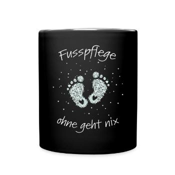 Fusspflege Podologie Nagelpflege - Tasse einfarbig - Schwarz - Vorne