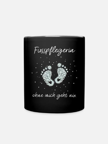 Fusspflegerin Kosmetikstudio Pediküre - Tasse einfarbig - Schwarz