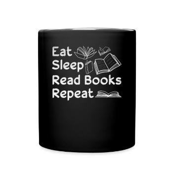 Book lovers eat sleep Read books Bookworm - Full Colour Mug - black - Front