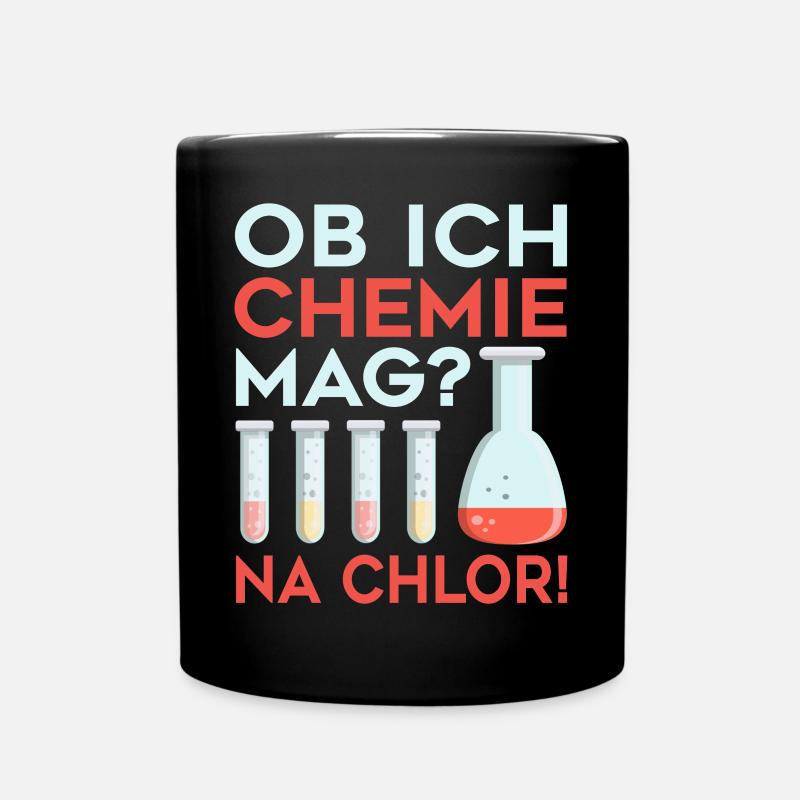 Chemie Kolben Labor Lehrer - Tasse einfarbig - Schwarz