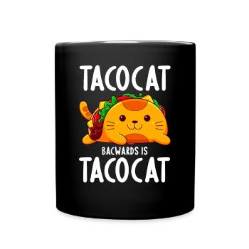TacoCat rückwärts geschrieben ist TacoCat - Palindromes - Tasse einfarbig - Schwarz - Vorne