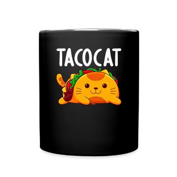 TacoCat rückwärts geschrieben ist TacoCat - Palindromes - Tasse einfarbig - Schwarz - Vorne