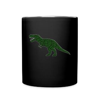 T-REX POLYGON DINO LINEARE ART GRAFIK 3D - Tasse einfarbig - Schwarz - Vorne
